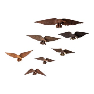 7 North Carolina Folk Art Carved Eagles For Sale