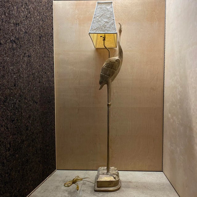 Late 20th Century Post Modern Wood Crane Floor Lamp For Sale - Image 4 of 12