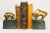 Mid Century Brass Marble Bulls and Bears Stock Market Bookends For Sale - Image 4 of 10