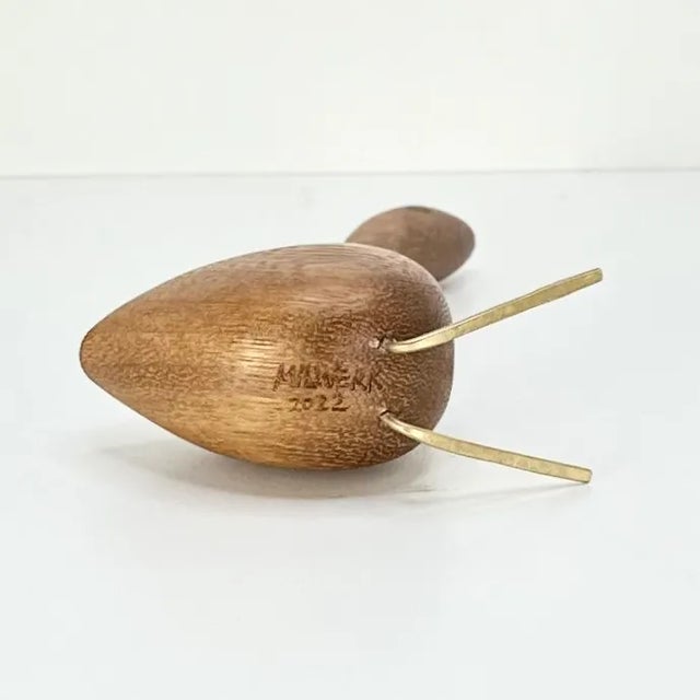 Brown Mid Century Modern/ Danish Jacob Hermann Style Teak Goose Figurine For Sale - Image 8 of 9