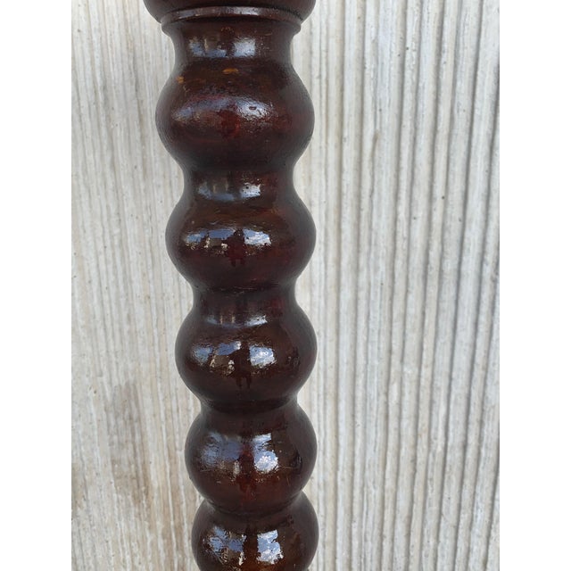 Renaissance Early 20th Century Renaissance Turned Columns Pedestals in Walnut For Sale - Image 3 of 18