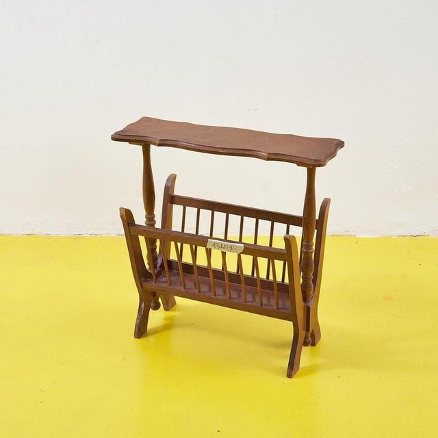 Wood Vintage Wooden Magazine Rack For Sale - Image 7 of 7