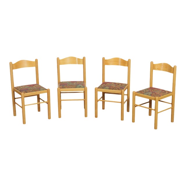 Mid Century Modern Blonde Beechwood Dining Chairs - Set of 4 For Sale