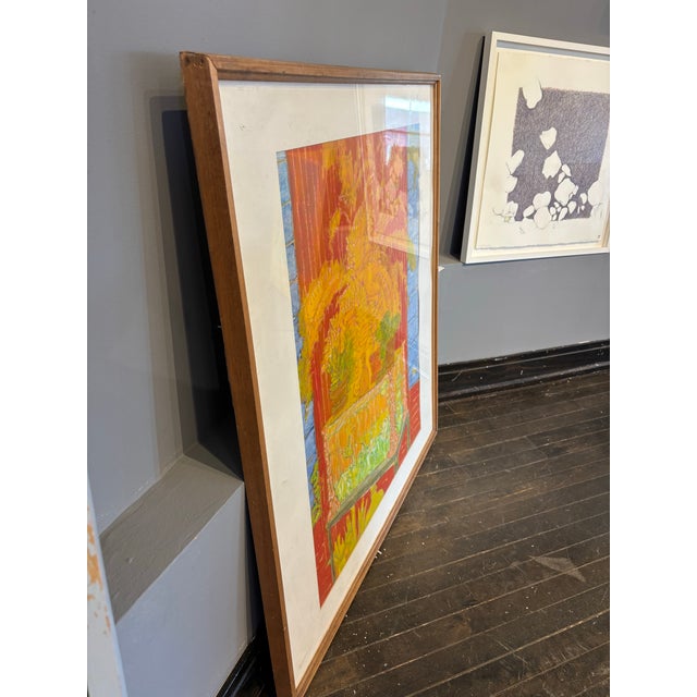 Abstract 1980s Molly Schiff Fish Bowl Oil Painting Framed Rare Collection For Sale - Image 3 of 3