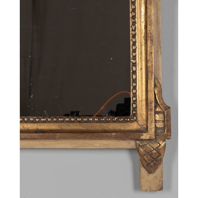 Wood French Louis XVI Parcel Gilt Bridal Mirror For Sale - Image 7 of 9