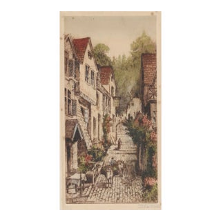 1920s James Alphege Brewer Clovelly England Etching For Sale