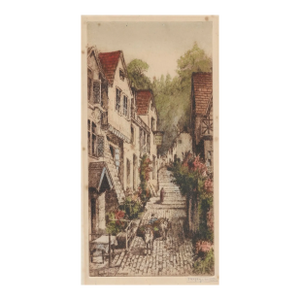 1920s James Alphege Brewer Clovelly England Etching