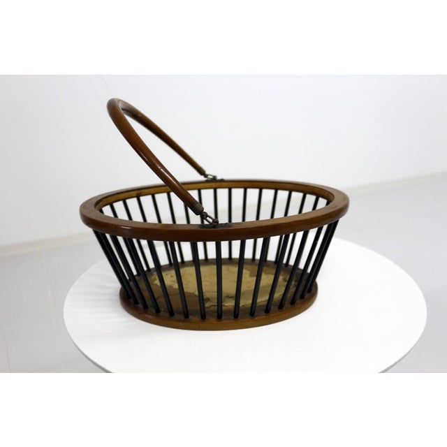 Brown Antique Viennese Basket by Josef Danhauser For Sale - Image 8 of 14