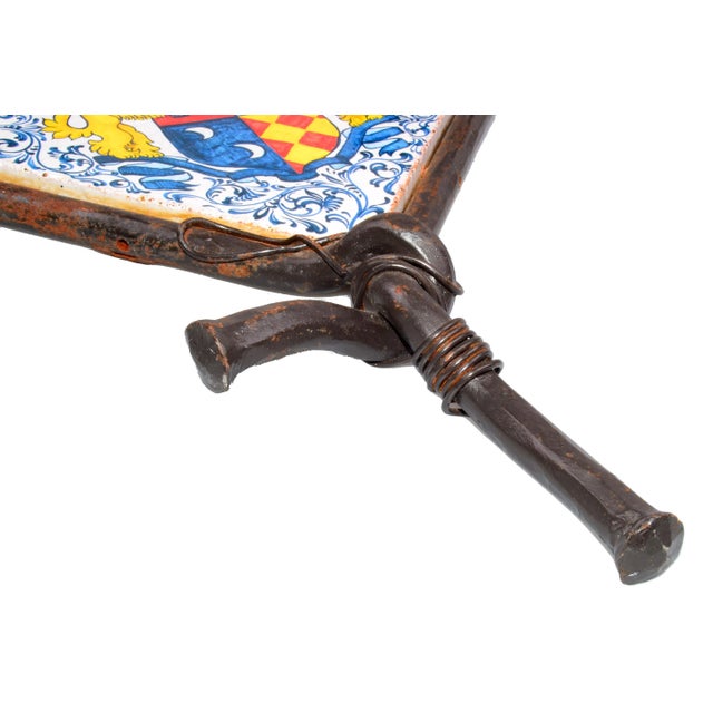 Metal Forged Iron and Terracotta Tile 2-Arm Candle Wall Sconce For Sale - Image 7 of 8