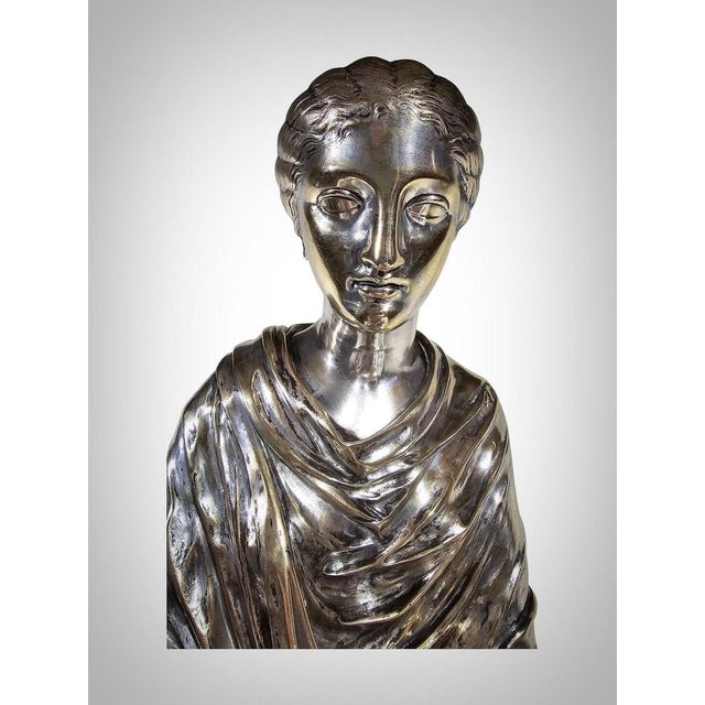 Bronze Sculpture Depicting Greek Lady Seated, 1875 For Sale - Image 10 of 14