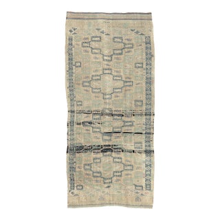 Mid 20th Century Vintage Embroidered Turkish Kilim Rug For Sale