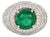 6.63 Carat Emerald and Diamond Cluster Ring, Size-6.5 For Sale