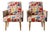 Mid-Century Modern Floral Pattern Lounge Chairs, Set of 2 For Sale