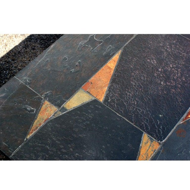 Vintage Black Slate Patchwork Coffee Table For Sale - Image 4 of 5