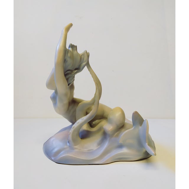 Ceramic Large Ceramic Siren Sculpture from Mapelli, 1940s For Sale - Image 7 of 10