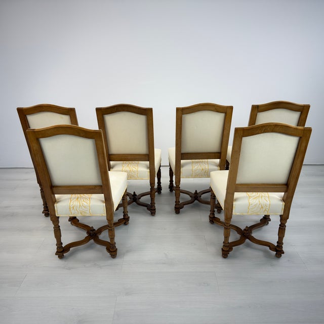 1960s French Louis XIII Dining Chairs – Set of 6 For Sale - Image 5 of 14