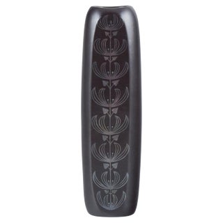 Facet Ceramic Vase with Motif of Peacock by Sven Johnson for Gustavsberg, 1970s For Sale