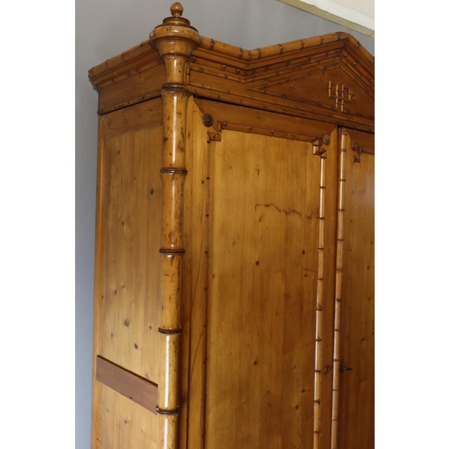 Antique Pitchpin Armoire, 1890s For Sale - Image 11 of 12