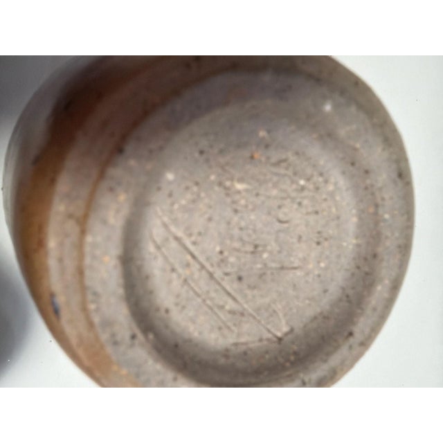 1970s Handmade Wood Fired Stoneware Vase with Ash Glazed Speckled Finish For Sale - Image 4 of 9