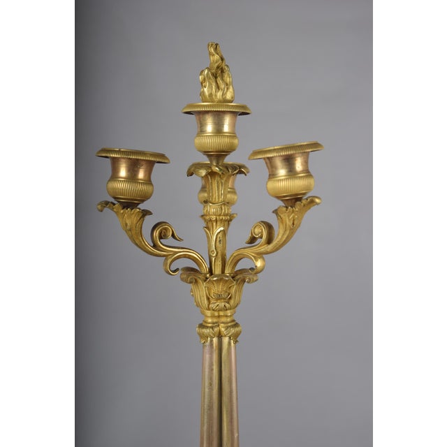 Gold French Ormolu Gilded Bronze Candleholders, Set of 2 For Sale - Image 8 of 15