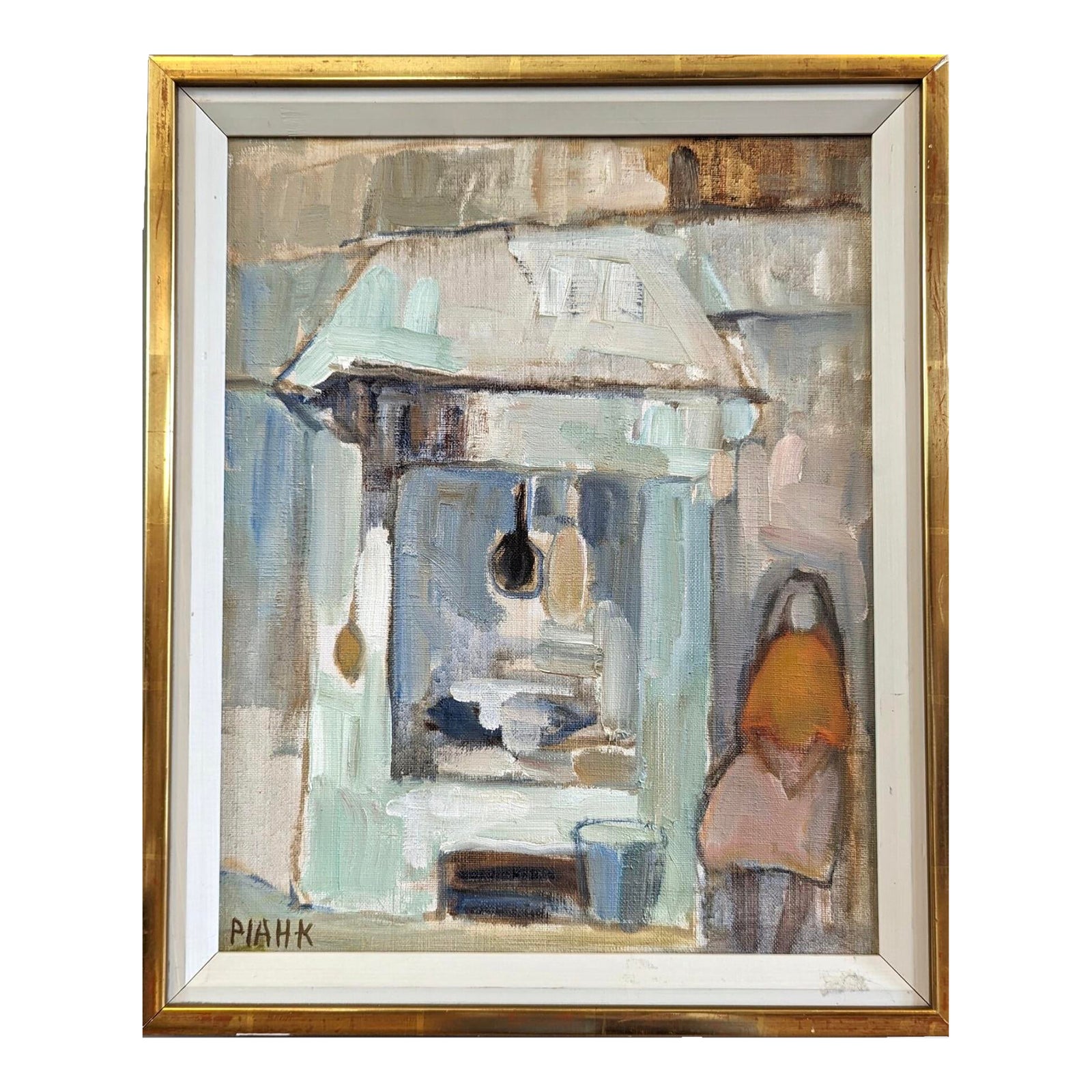Original Mid-Century Style Figurative Oil Painting main image 0