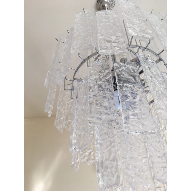 Metal Italian Sputnik Murano Glass "Hammer Listelli" Chandelier For Sale - Image 7 of 13