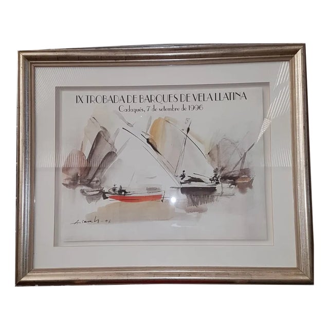 Amadeu Casals, Trobada De Vela Llatina, Watercolor on Paper, Framed For Sale