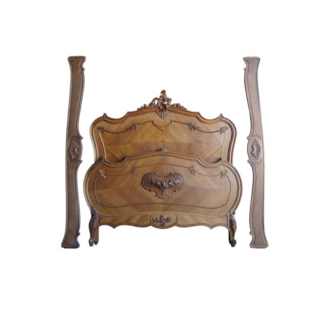Antique French Rococo Full Bed For Sale