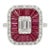 18k Gold Ruby 1.83ct and Diamond 0.62ct Cocktail Ring, New Design For Sale