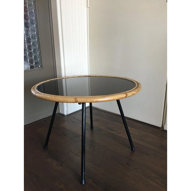 Mid-Century Modern Vintage, Glass & Steel Side or Coffee Table by Rohé Noordwolde, 1950s For Sale - Image 3 of 7