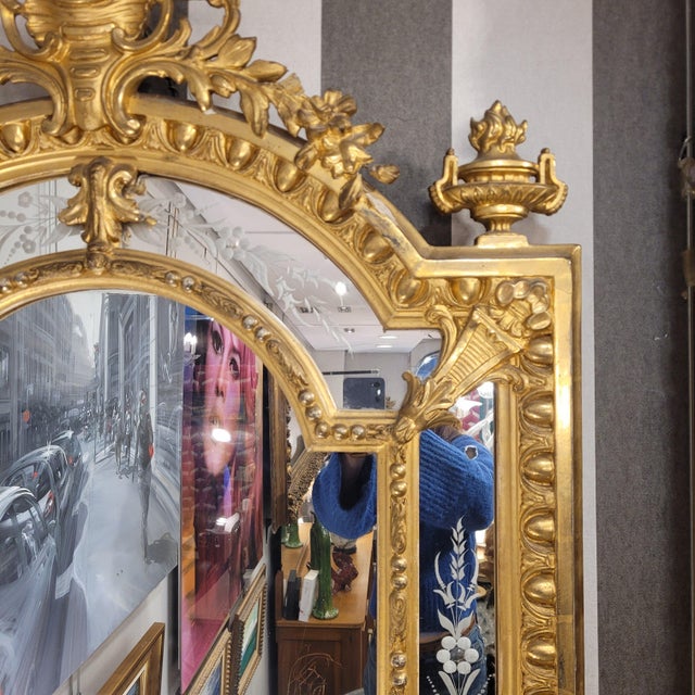 Napoleon III Carved and Gilded Wood Wall Mirror, France, 1880s For Sale - Image 15 of 18