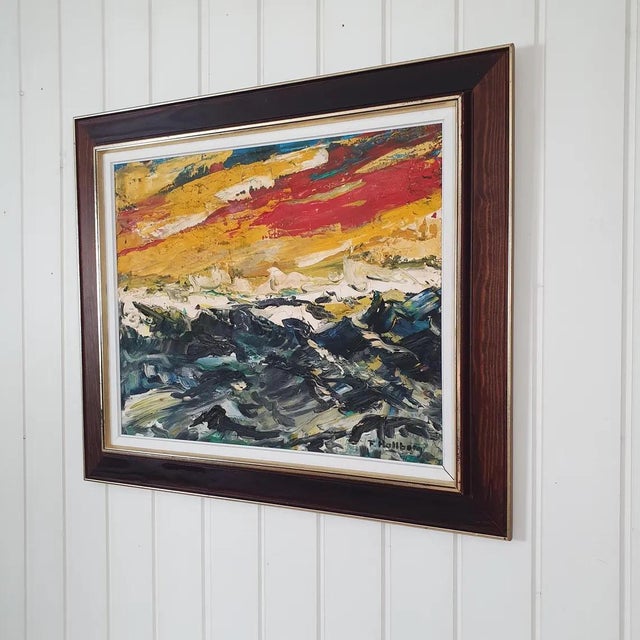 F. Hallberg, Abstract, 1970s, Oil on Canvas For Sale - Image 3 of 18