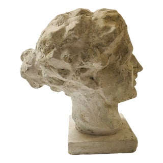 Antique Plaster Portrait Bust Signed Caproni For Sale