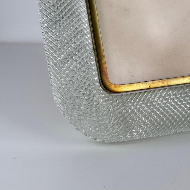 Large Torchon Glass Photo Frame attributed to Ercole Barovier for Barovier & Toso, 1938 For Sale - Image 10 of 16