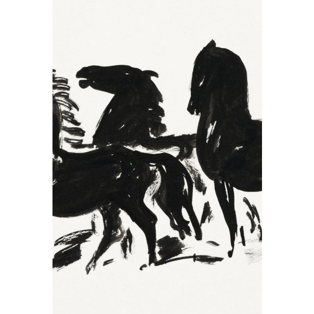 Modern Three Black Horses by Leo Gestel, Modern Art Print Reproduction, 36" × 24" For Sale - Image 3 of 5