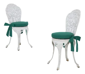 Set of Victorian English Cast Iron Chairs and Original Fabric, 1890s