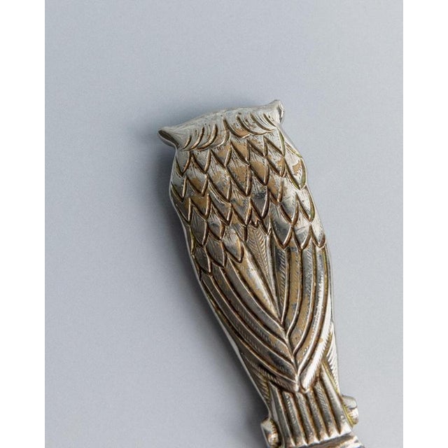 Metal Vintage Silver-Plated Owl Bottle Opener, 1960s For Sale - Image 7 of 11