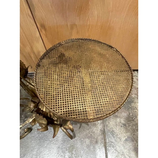 1960s Italian Decorative Floral Floor Lamp With Side Tables For Sale - Image 9 of 13