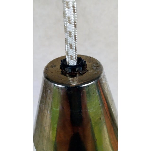 Nice authentic retro vintage chandelier, golden holder, opal white glass. Bulb 1x60W - E27. Adjustable height 55 - 110 cm....