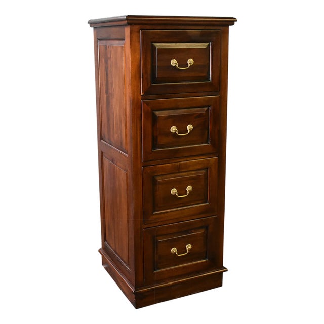 Legacy 4 Drawer File Cabinet - Brown Walnut For Sale