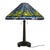 Late 20th Century Tiffany Style Leaded Stained Glass Daffodil Table Lamp With Bronzed Base For Sale - Image 9 of 15