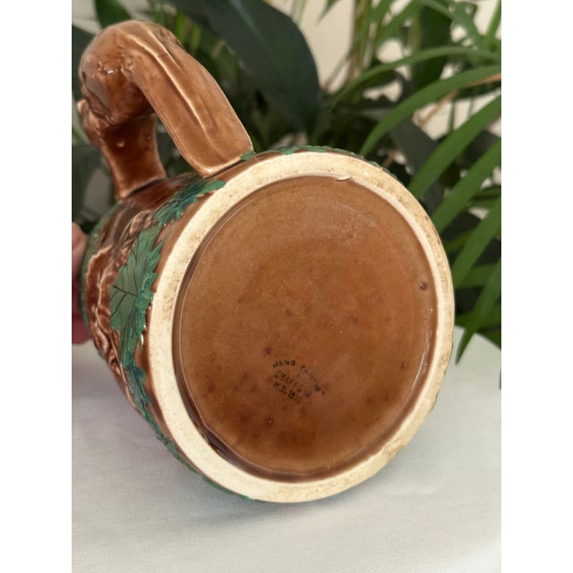 Vintage Shafford Ceramic Beaver Mug Hand Painted Relief Art Pottery Stein For Sale - Image 4 of 11