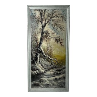Vintage Impressionist Oil Painting: Winter Sunset, Mr. Shade, c. 1935 For Sale