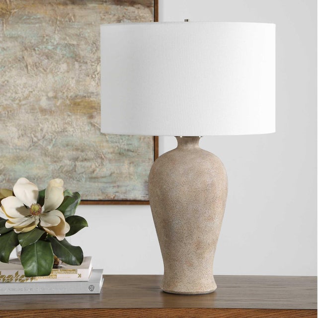 Modern Torres Textured Ceramic Table Lamp For Sale - Image 3 of 6