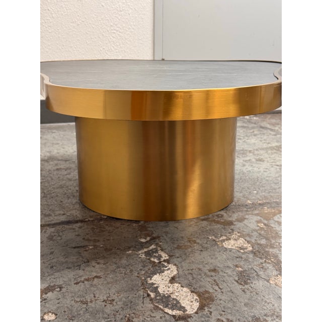 Michael Oren Design Marquina Marble Kidney Coffee Table + Side Table, Set of Two For Sale - Image 11 of 12