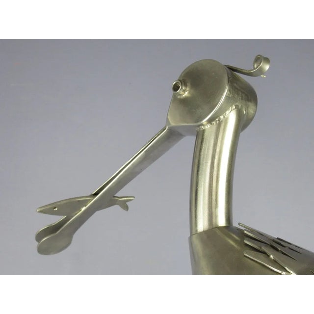 Italian Modern Steel Heron Bird Sculpture, 1980s For Sale - Image 6 of 11