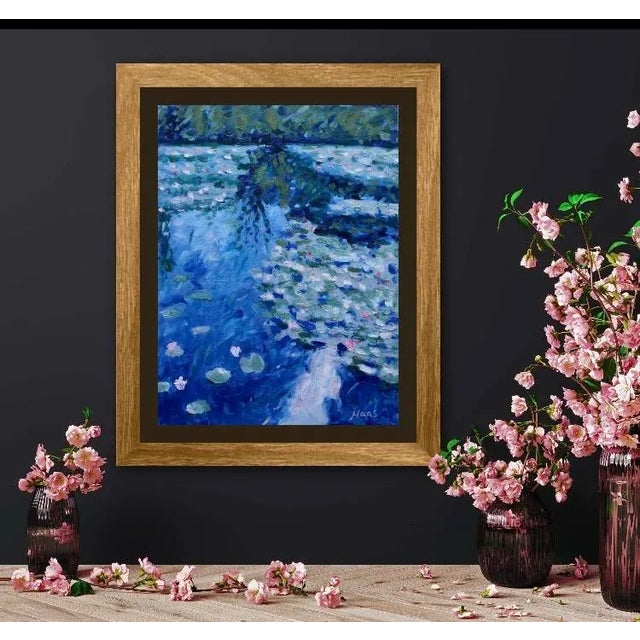 Contemporary Water Gardens — Pond Reflections Impressionist Oil Painting For Sale - Image 3 of 7