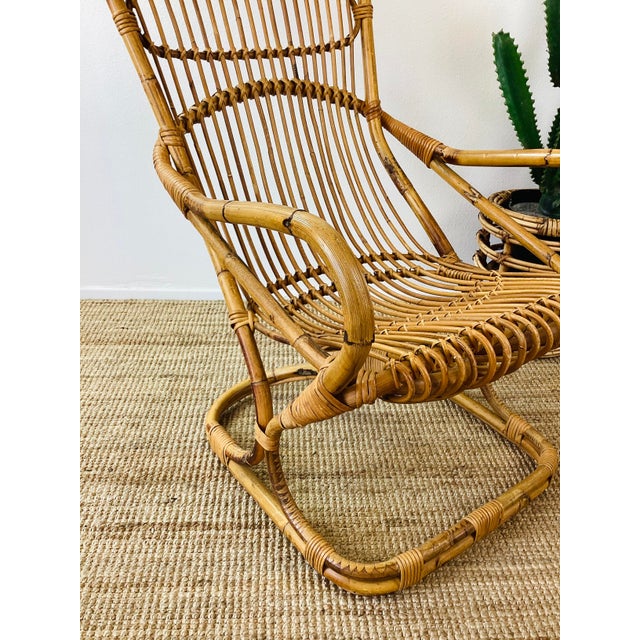 Vintage 1960s Tito Angoli Rattan Chair For Sale - Image 11 of 12