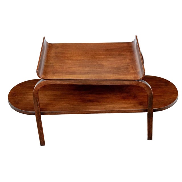 Art Deco 1940s McM/Art Deco Two Tier Wood Accent Table Attributed to Thonet-Mundus For Sale - Image 3 of 7
