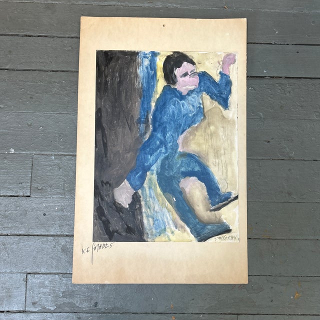 1970s 1970’s Original Folk Outsider Art Painting “Ice Capades” For Sale - Image 5 of 6